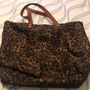 leopard print tote bag